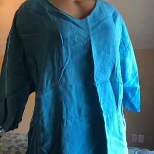 3pc set! Linen tunic &pants + chiffon blouse!